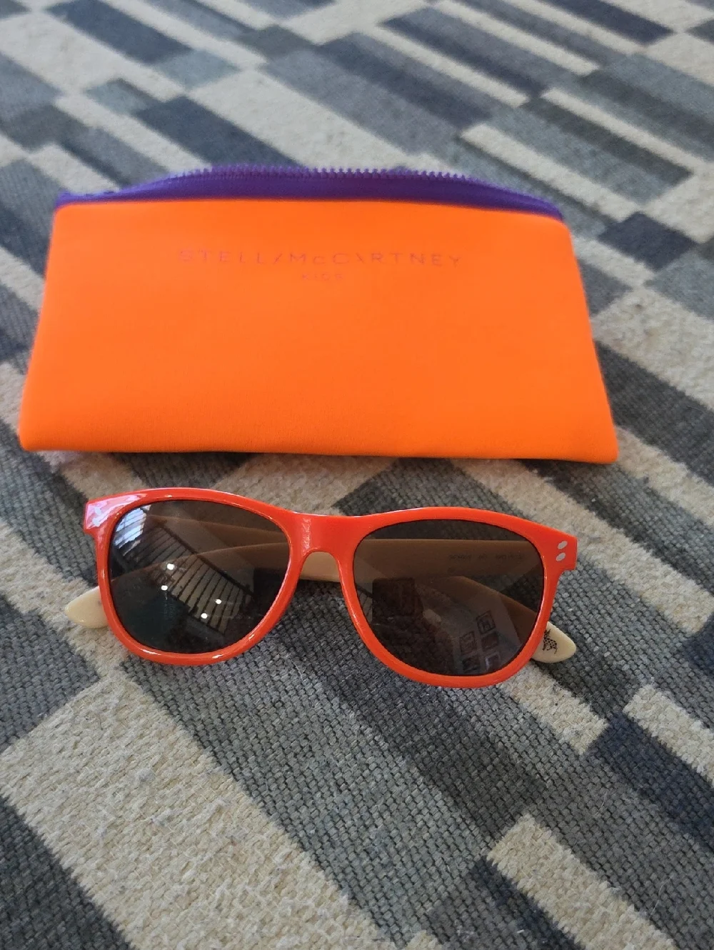 Stella McCartney Orange Sunglasses with Cream Arms and Orange Case
